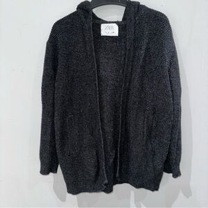 Zara Kids Charcoal Gray Knit Cardigan